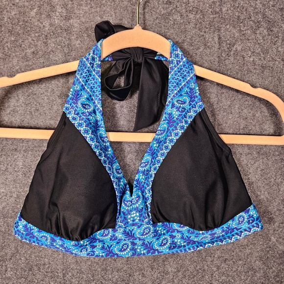 Athleta Other - Athleta Womens Blue Paisley Halter Bikini Top Underwire Beach Vacation Sz 36 B/C